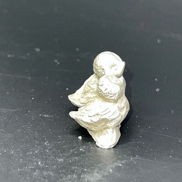 Vintage Hallmark Mini Little Gallery Fine Pewter Birds At Break Of Day 1976 - Picture 6 of 7